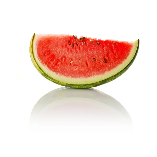 Fatia de melancia no fundo branco — Fotografia de Stock