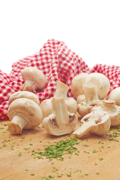 Fresh edible Portabello Mushroom Champignon and Parsley — Stock Photo, Image