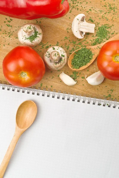 Perejil de ajo Hongos Recetas de tomate y pimentón — Foto de Stock