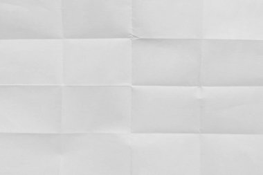 Katlanmış beyaz kağıdın dokusu arkaplan olarak, üst görünüm