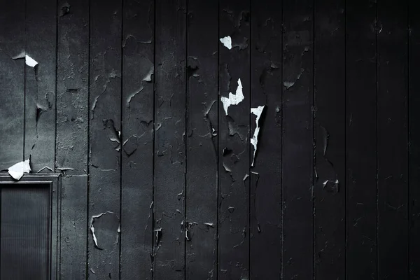 Weathered Wall Surface Paint Peel Scratches Dark Black Background Old — Stock Photo, Image