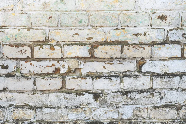 Tło Starej Białej Ceglanej Powierzchni Ścian Tekstura Zużytej Fasady — Zdjęcie stockowe