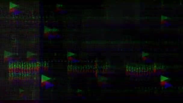 Digital Glitch Background Numbers Arrow Symbols Data Breach Computer Hacking — Stockvideo