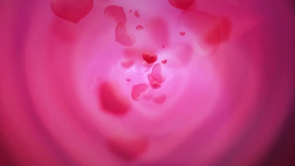 Valentine Day Abstract Background Heart Shaped Particles Love Romance — Vídeo de Stock