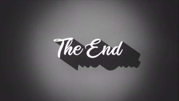 End Screen Vintage Retro Movie Outro Computer Generated — Video Stock