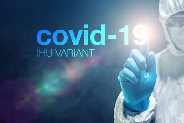 Concepto Variante Covid Ihu Con Trabajador Médico Salud Enfoque Uniforme —  Fotos de Stock