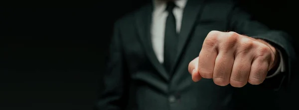 Businessman Greeting Fist Bump Closeup Selective Focus — Foto de Stock