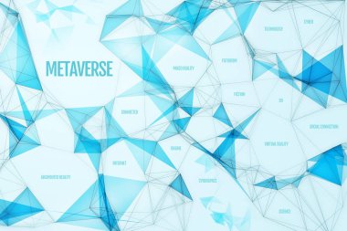 Metaverse, conceptual 2d illustration background with plexus effect