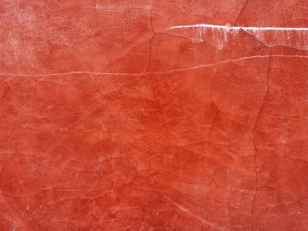 Starý Opotřebovaný Povrch Červené Stěny Popraskaným Vzorem Jako Pozadí Grafickým — Stock fotografie