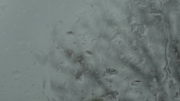 Gouttes Pluie Sur Fenêtre Voiture Jour Automne Pluvieux Focus Sélectif — Video
