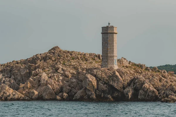 Farol Aldeia Silo Ilha Krk Baía Kvarner Mar Adriático Croácia — Fotografia de Stock
