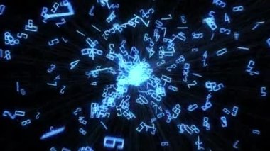 Holografik efektli sayılar, matematik ve bilim arkaplanı, bilgisayar tarafından oluşturulan görüntüler