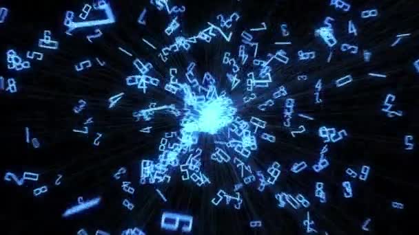 Números Llenos Efectos Holográficos Matemáticas Ciencias Imágenes Generadas Por Computadora — Vídeo de stock