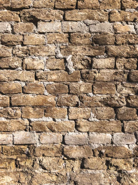 Oppervlak Van Een Oude Bakstenen Muur Als Achtergrond Verticaal Beeld — Stockfoto