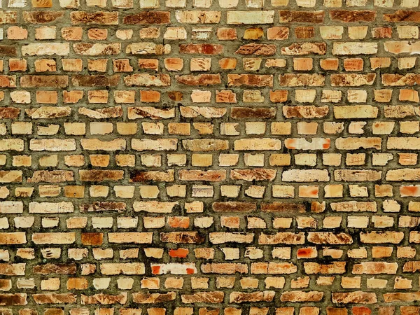 Wall Made Old Yellow Bricks Background — Stock Photo, Image