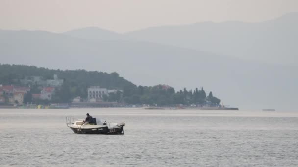 Crikvenica Croatia July 2021 Fishing Boat Kvarner Bay Adriatic Sea — 图库视频影像