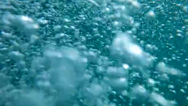 Onderwaterbelletjes Als Abstracte Achtergrond Onderwateroppervlak — Stockvideo