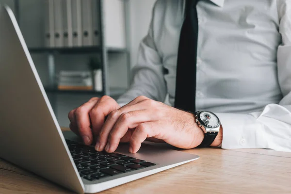 Professional Accountant Tax Adviser Working Laptop Computer Business Office Selective — Stockfoto