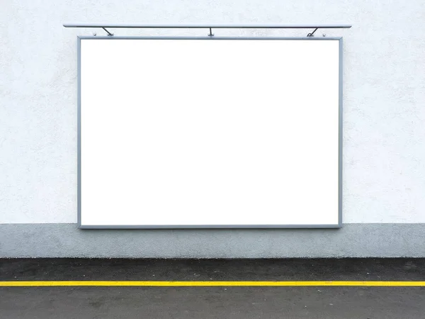 Blank White Billboard Poster Mockup Copy Space Front Supermarket Retail — стоковое фото