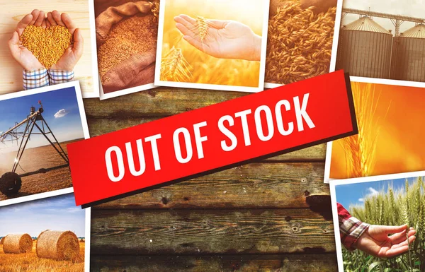 Wheat Commodity Out Stock Concept Picture Collage — Stock fotografie