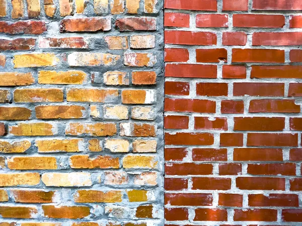 Old Brick Wall Texture Yellow Red Brickwork Pattern Background Graphic — Stock Photo, Image