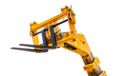 Forklift isolated on white background, industrial equipment