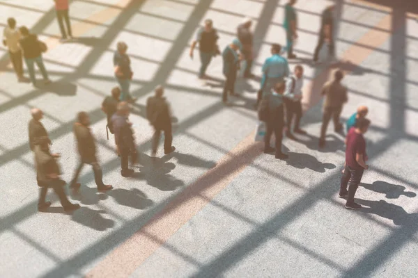 Blur Crowd People Public Place High Angle View — Stock Photo, Image