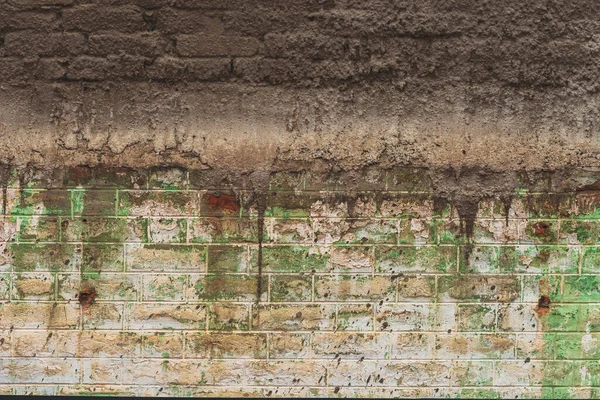 Old Brick Wall Rough Cement Mortar Cover Background — Stock Fotó