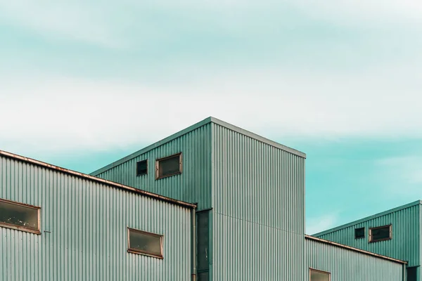 Old Industrial Building Overcast Sky Architecture Construction Industry Concept — Photo