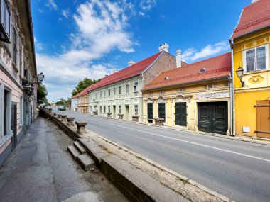 Novi Sad, Serbia - July 17, 2022: Beogradska Street in Petrovaradin, old part of Novi Sad