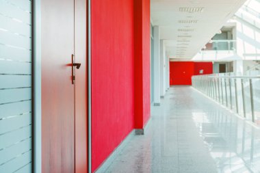 Business office building corridor with no people, selective focus