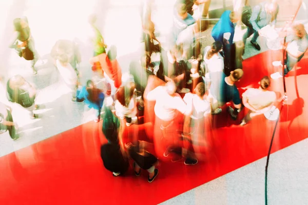 Blur Crowd People Public Place High Angle View — Stockfoto