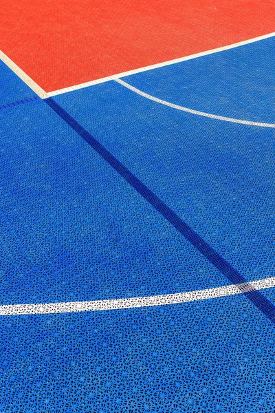 Outdoor Basketball Court Plastic Flooring Tile Detail Selective Focus — ストック写真