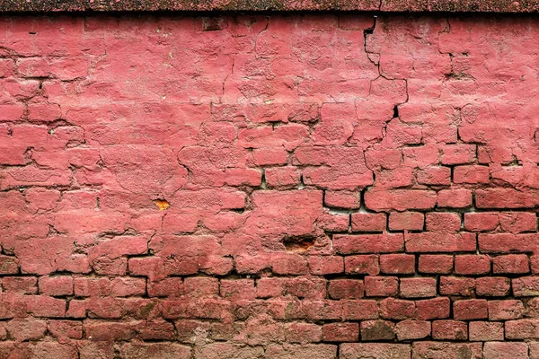 Texture Vecchio Muro Mattoni Danneggiati Intemperie Come Sfondo Modello Facciata — Foto Stock