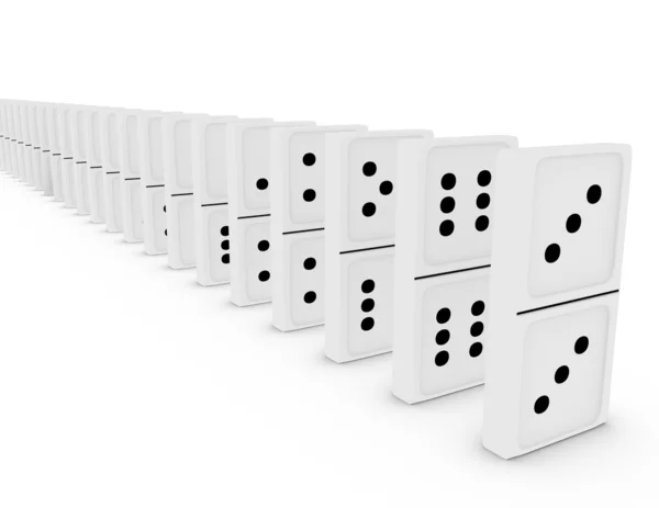 3d Render of a Set of Domino in a Line — стоковое фото