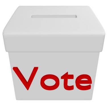 3d Render of a Voting Box clipart