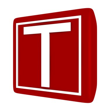 1 mektup t 3D render yazı tipini ayarlama