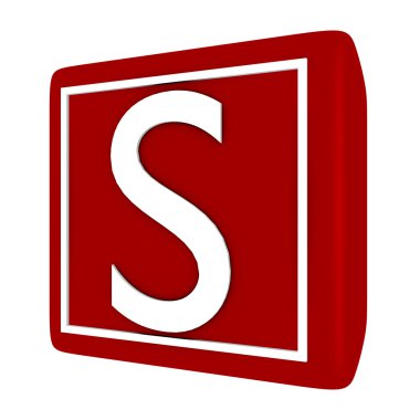 1 harf s 3D render yazı tipini ayarlama