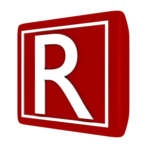 Набор шрифтов 3d Render 1 буква R — стоковое фото