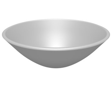 3D render üzerinde beyaz izole kase