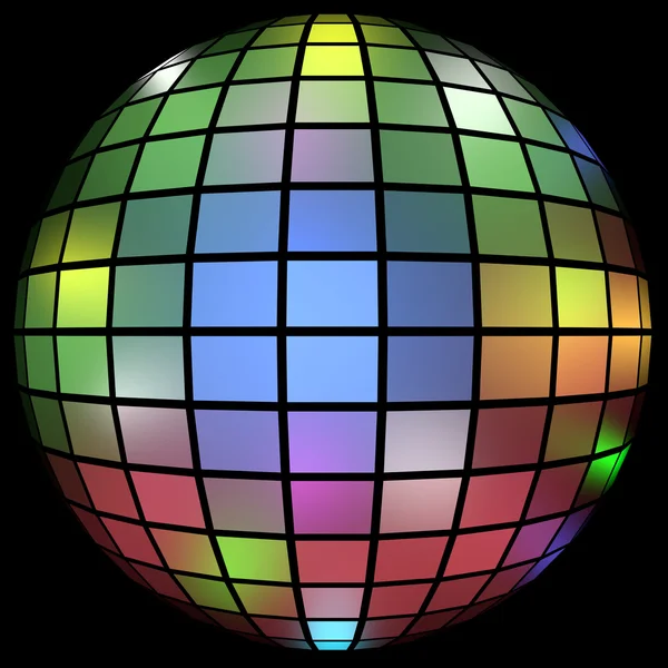 3d Render d'une boule de disco colorée — Photo