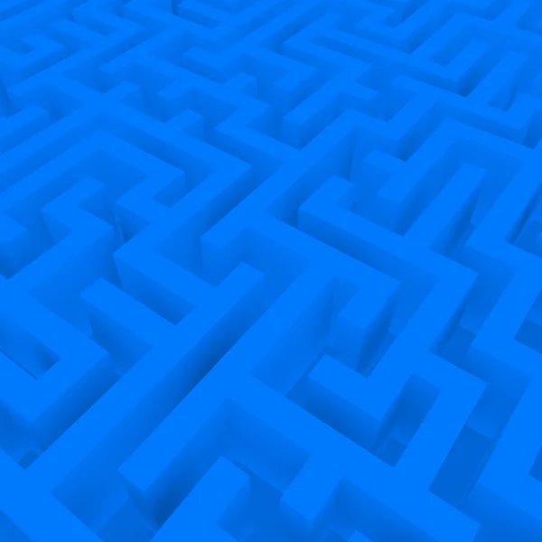 3d Rendre d'un labyrinthe bleu — Photo