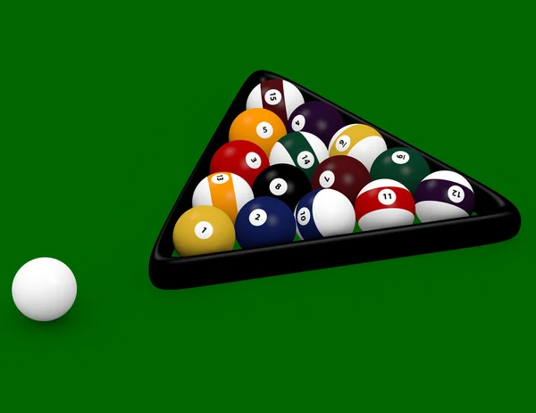 3D gör av en 8-ball poolspel — Stockfoto