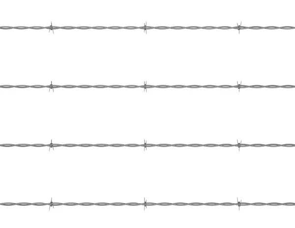 3d 呈现器的带刺铁丝网围栏 — 图库照片