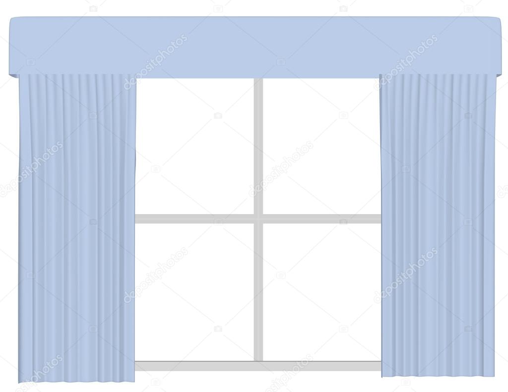 3d Render of a Set of Curtains on a Window