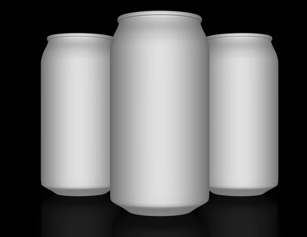 3d Render de um conjunto de latas de alumínio — Fotografia de Stock