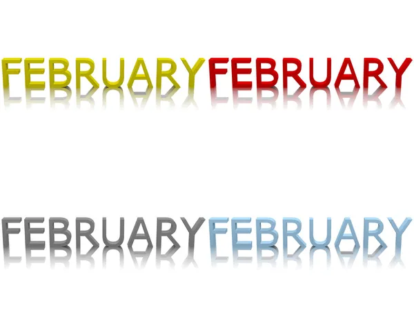 3d renderização do mês de fevereiro — Fotografia de Stock