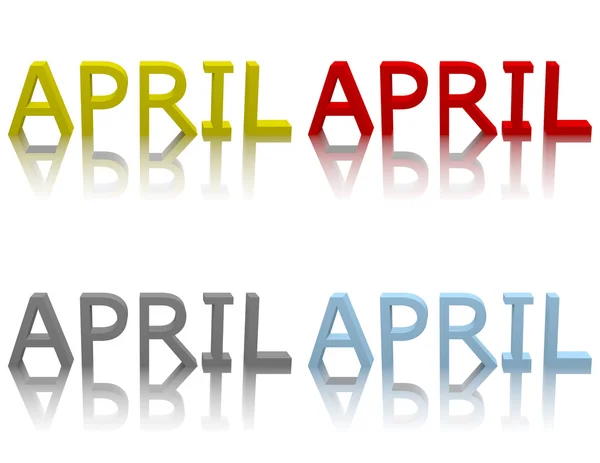 3D-Darstellung des Monats April — Stockfoto