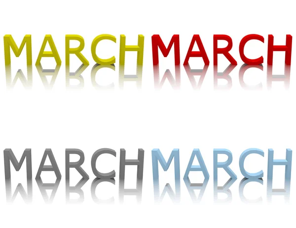 3D-Darstellung des Monats März — Stockfoto