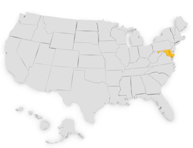 3D render vurgulayarak maryland Amerika Birleşik Devletleri